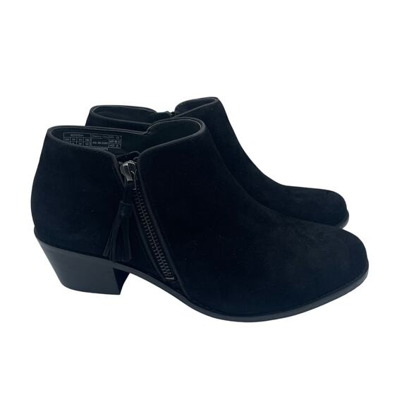 Vionic Joy Serena Bootie Ankle Boot Zipper Black Suede Heel Casual Womens 8 - Picture 2 of 8